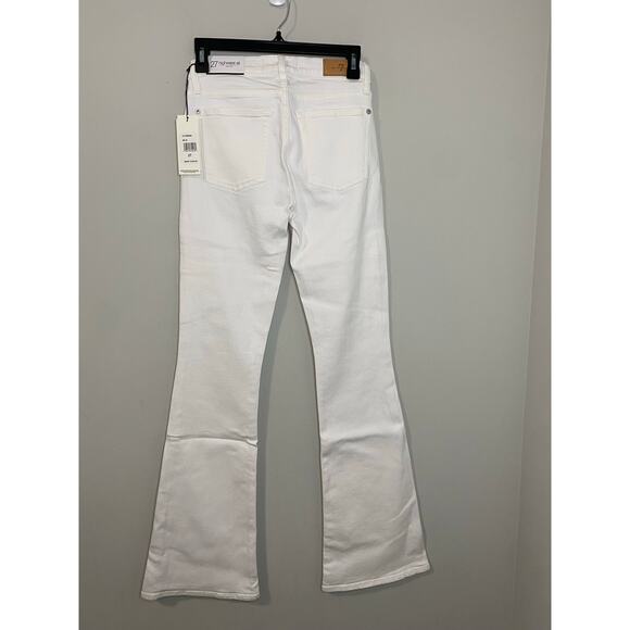 New 7 for All Mankind Highwaist Ali White Denim Flare Jeans Size 27 - Picture 2 of 3